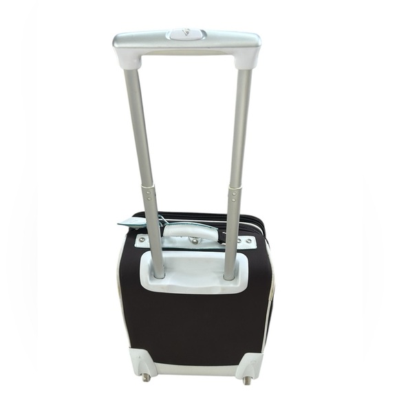 Diane Von Furstenberg brown + white trim rolling travel luggage suitcase 22x13" - Picture 6 of 12